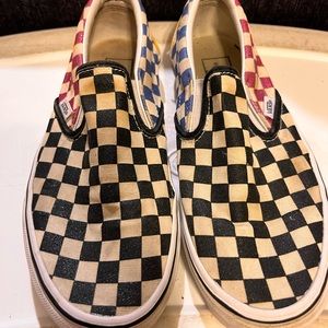 Vans Sparkle Checker Slip-Ons, Women’s 8.5